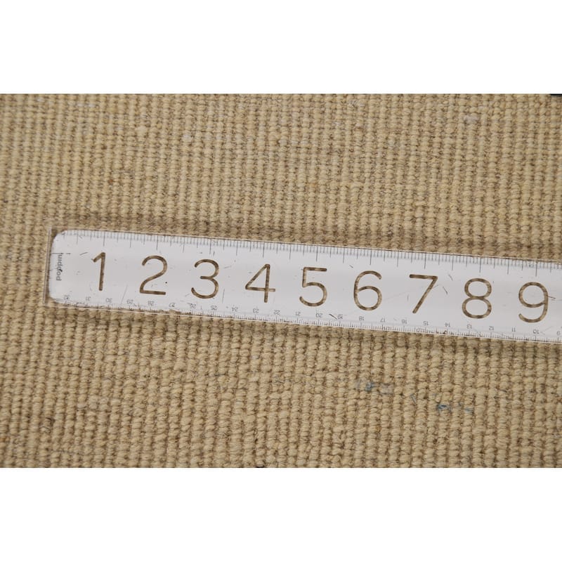 Gabbeh Modern Area Rug Handmade Beige Tribal Wool Carpet - 5'7"x 7'9"