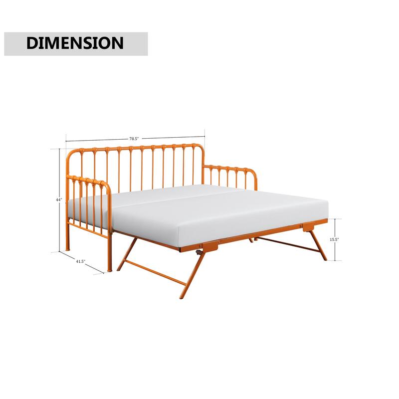 Eury Open Frame Metal Daybed with Lift-Up Trundle
