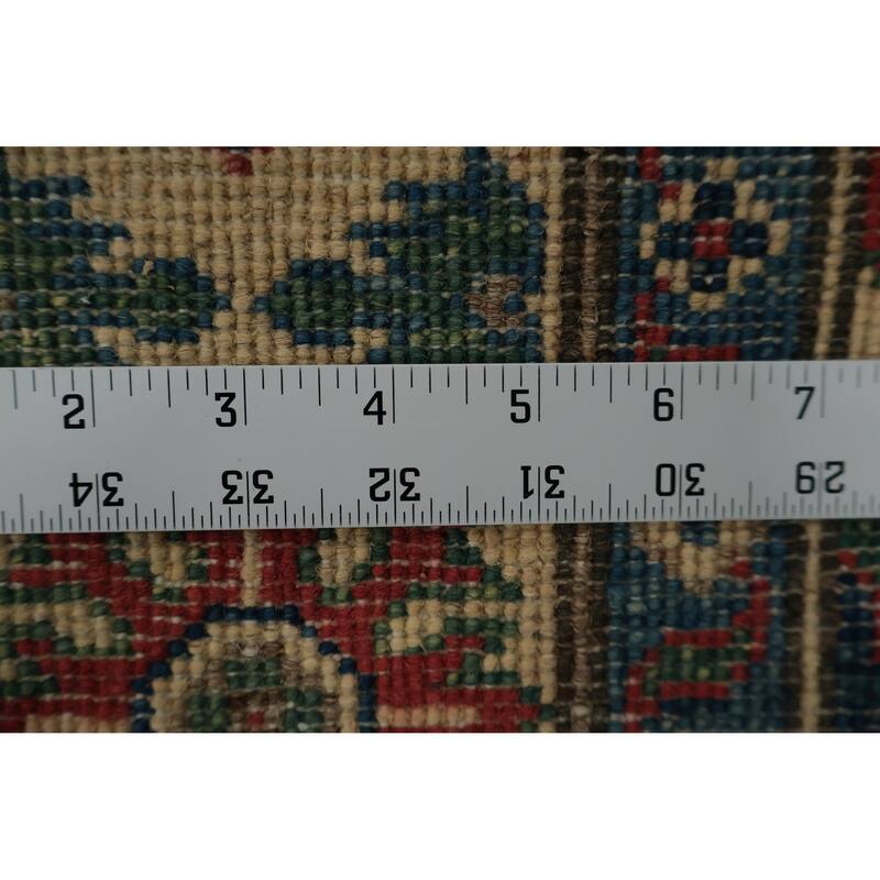 Hand Knotted Oriental 100% Wool Carpet Traditional Geometric Red Kazak Area Rug - 5' 9'' X 4' 0''