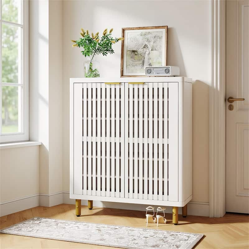 Shoe Storage Cabinet with Breathable Louvers