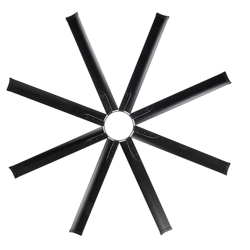 Large 72" Black LED Ceiling Fan with Light Kit and Remote(8-Blade)