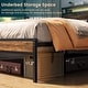 preview thumbnail 66 of 94, Farmhouse Wood Platform Bed Frame with Charged Station and LED Lights