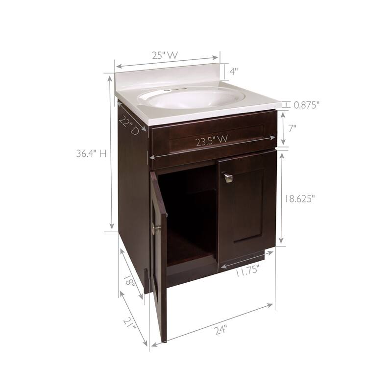 Design House 215509 Brookings 24" Free Standing Single Basin Vanity