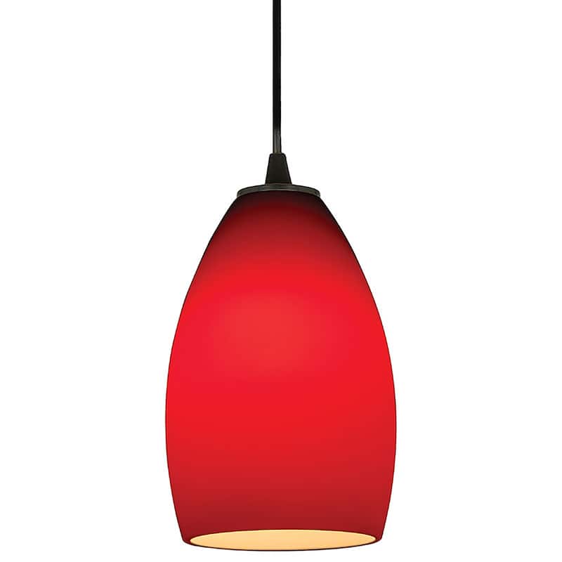 Access Lighting Champagne 1 Light LED Pendant - 5" Wide with Red Glass