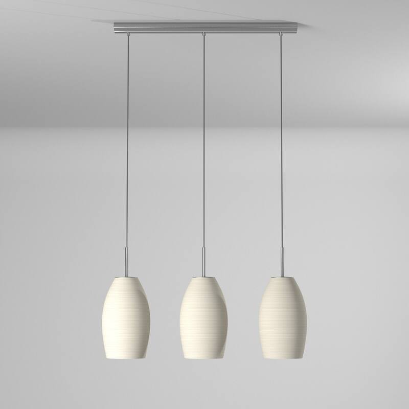 Eglo Batista 3-light Matte Nickel Island Light with White Wiped Glass