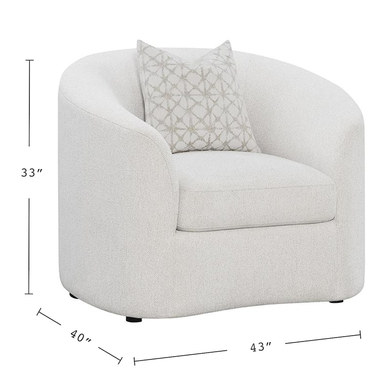 Fabric Upholstered Accent Chair with 1 Pillow in Latte Finish