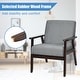 preview thumbnail 8 of 64, Costway Set of 2 Fabric Accent Armchair Solid Wood Upholstered Lounge - See Details
