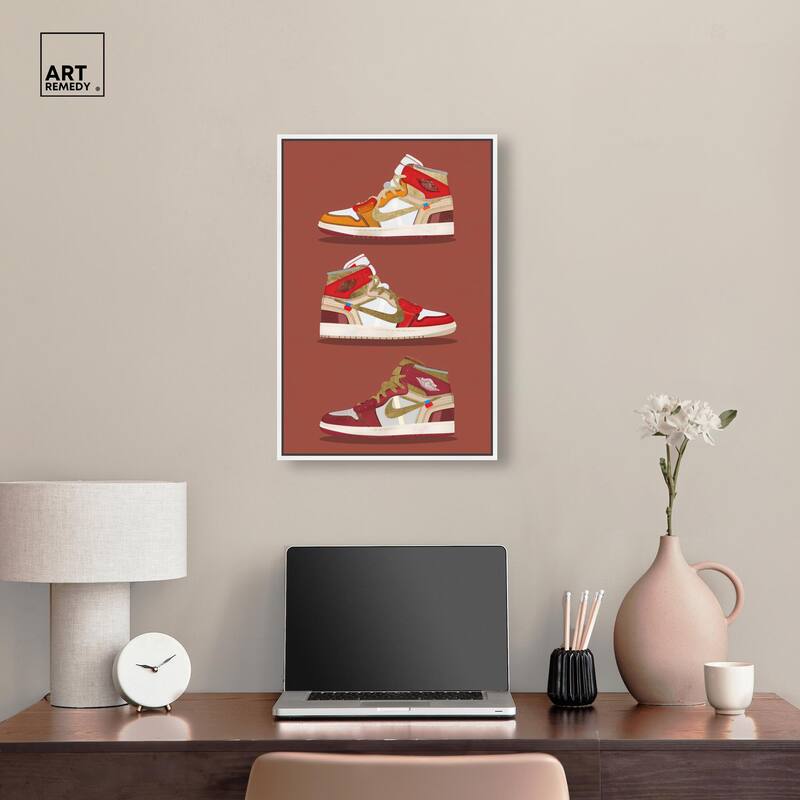 Sneaker Lineup Red Canvas by Art Remedy