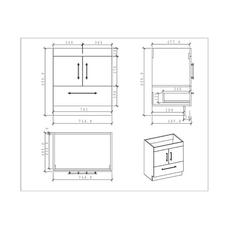 Eliza 30'' Freestanding Vanity with Single Sink