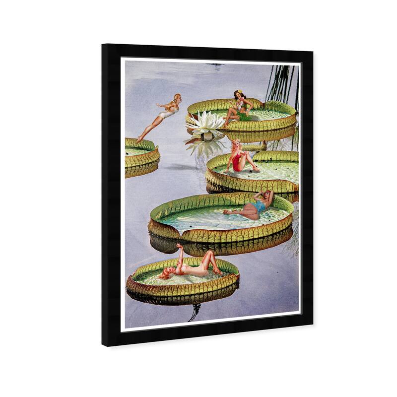Wynwood Studio Prints Fashion and Glam Going For A Swim Green and Dark Purple Modern & Contemporary Wall Art Canvas Print