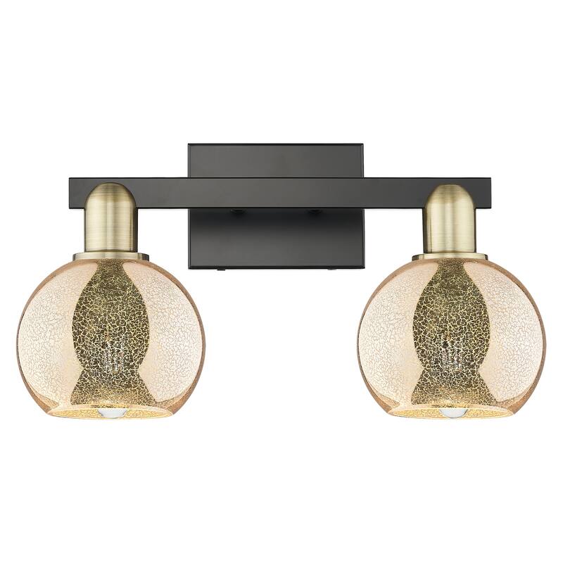 Innovations Lighting Endless Possibilities Arcadia - Athens - 2 Light 17" Bath Vanity Light - Mercury/Black Antique Brass