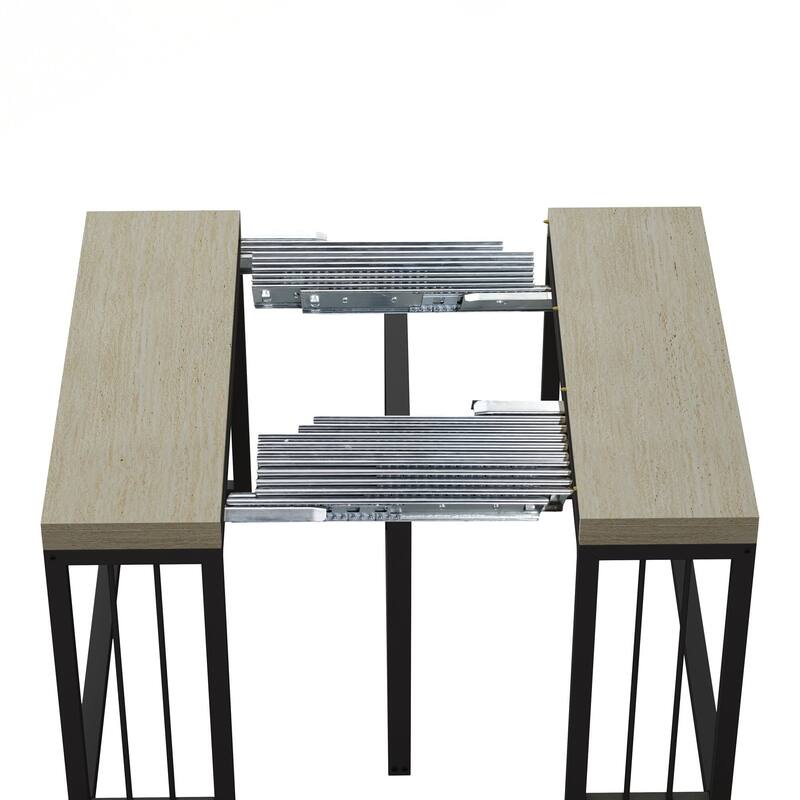 23.62" - 118" Stretching Length, Modern Extendable Dining Table,Seats 2-10 People,,Space-Saving Wood Dining Table for Kitchen