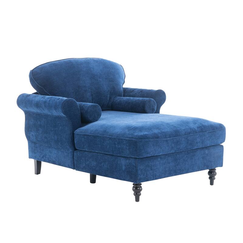 Oversized Chaise Lounge Chenille Chair Indoor Single Sofa with Wide Seat Design Suitable for Living Room Bedroom