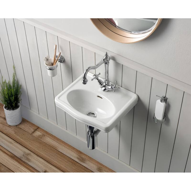 Whitehaus B-LO944 15" Oval Vitreous China Wall Mounted Bathroom Sink