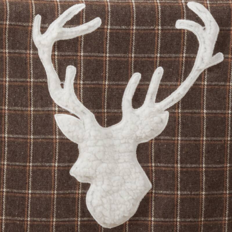 Plaid Table Runner With Reindeer Design