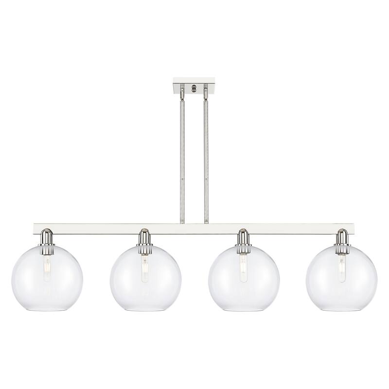 Innovations Lighting Endless Possibilities Arcadia - Athens - 4 Light 53" Stem Hung Island Light - Clear/Polished Nickel