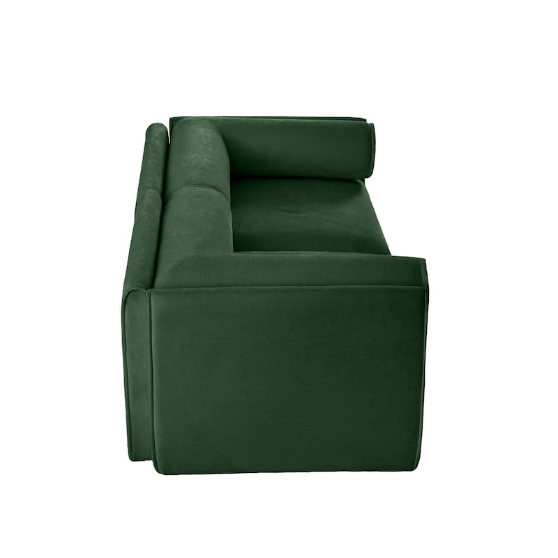 75.5" Chenille Modular Sofa with Cylindrical Support & Storage