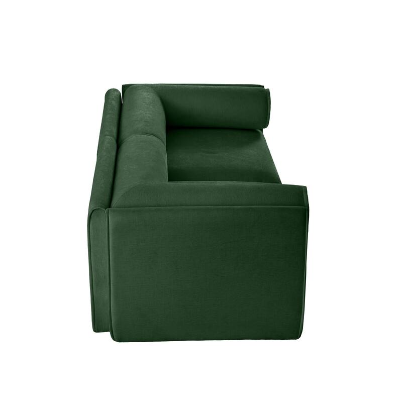 Modern 2-Seater Storage Loveseat with Cylindrical Backrest & Armrests
