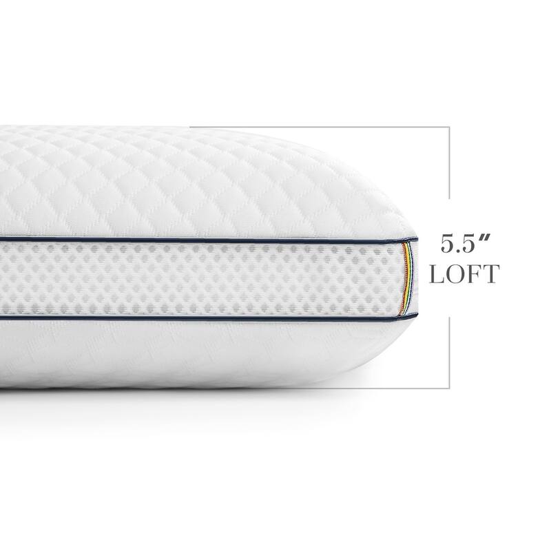 2-Pack Cool Touch Memory Foam Pillows, Bed Pillows for Side&Back Sleepers, - White