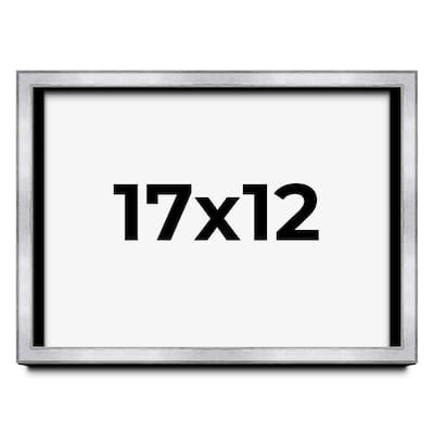 17x12 Shadow Box Frame Silver | 1.375 Inches Deep Real Wood