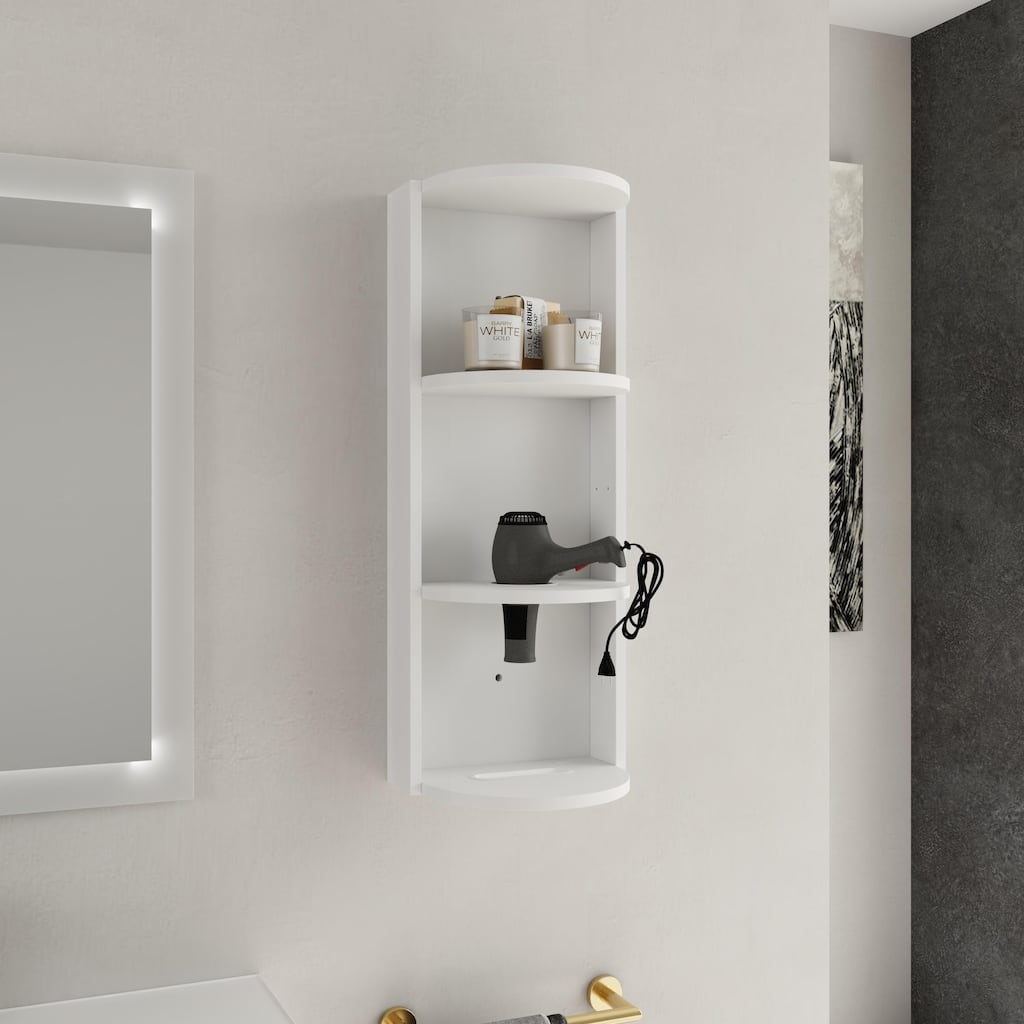 12" Bathroom Wall-Mounted Storage Rack, Float Mounting Design,(KD-Packing)