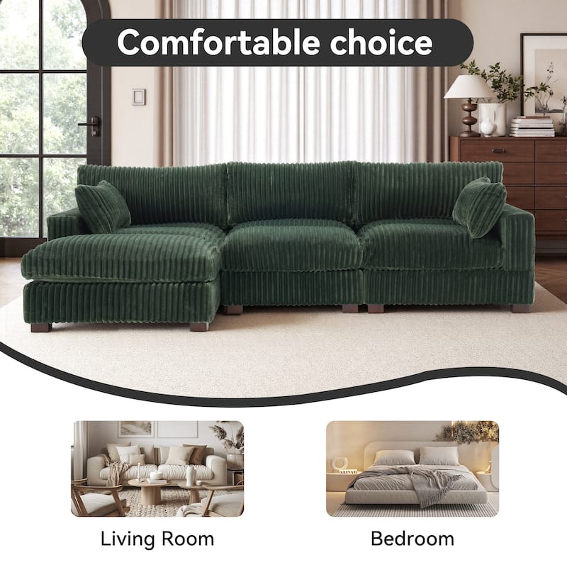 Oversized Plush Modular Sectional Sofa Set L Shaped Couch