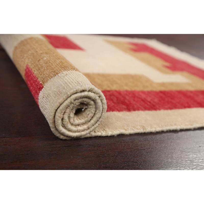 Contemporary Geometric Gabbeh Kashkoli Oriental Area Rug Wool Handmade - 2'7" x 4'4"