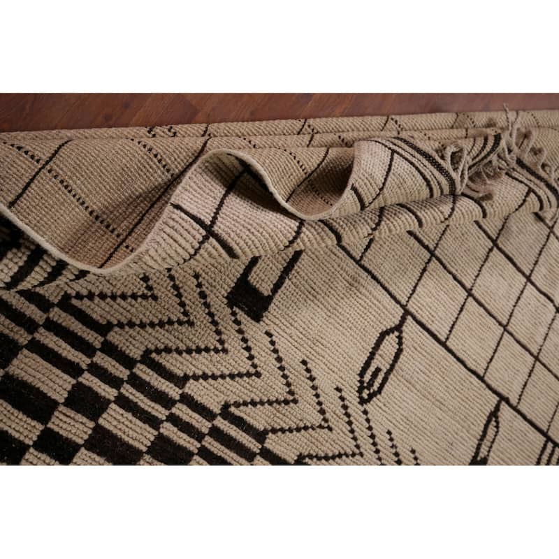 Tribal Moroccan Oriental Area Rug Handmade Wool Carpet - 7'8"x 10'2"