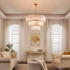 preview thumbnail 2 of 9, KAWOTI 8-light 3 Tiered Glass Chandelier Pendant Lights - W27.75" x H85"