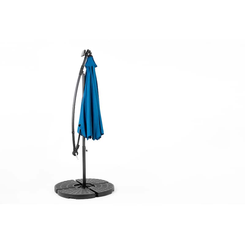 Solar Outdoor Umbrella Hanging Outdoor Umbrella with 40 LED Lights, for Garden and Outdoor Poolside(Dark Green)