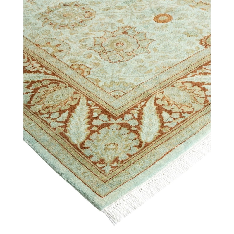 Overton Hand Knotted Wool Vintage Inspired Modern Contemporary Overdyed Gray Area Rug - 4' 1" x 6' 0"