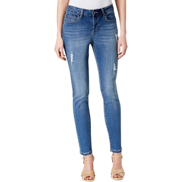 Shop Earl Jean Womens Ankle Jeans Destroyed Medium Wash Overstock