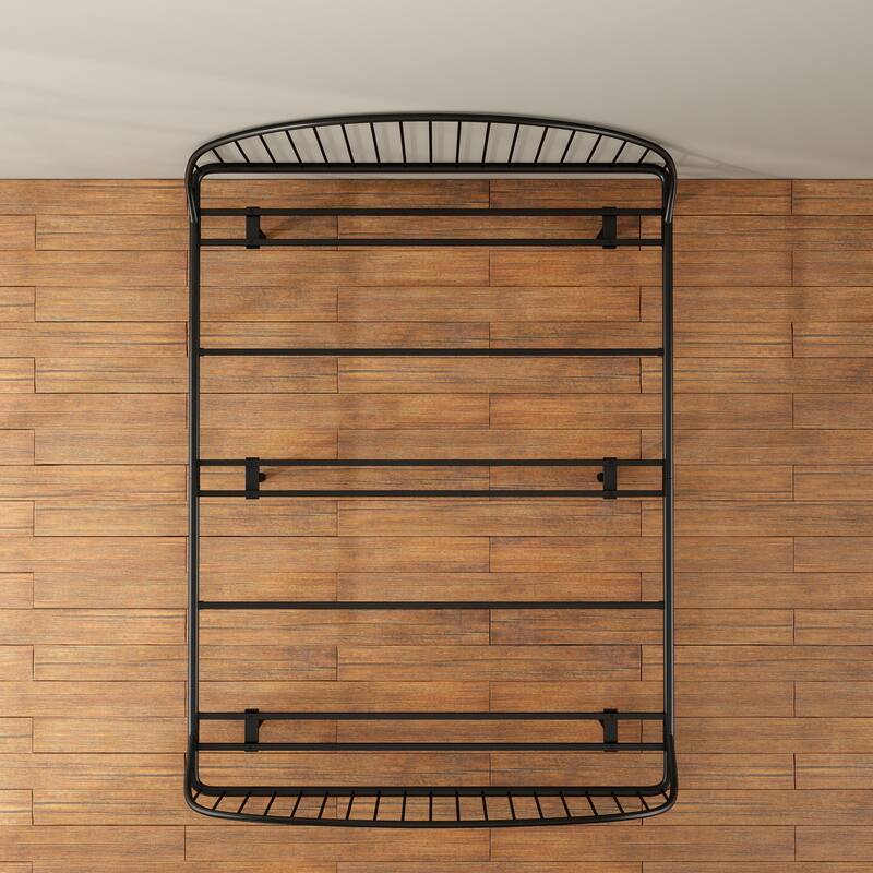 Furniture of America Duke Curved Metal Powder Coated Bed Frame, Box Spring Needed