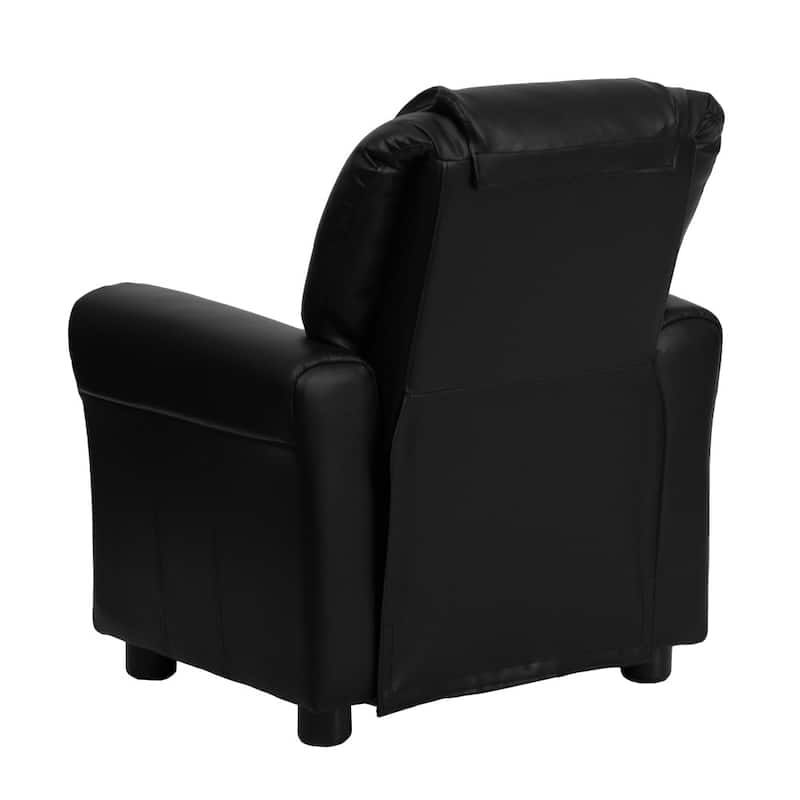 Contemporary Kids Recliner with Cup Holder and Headrest - 24"W x 21.5" - 36.5"D x 27"H