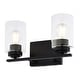 preview thumbnail 8 of 10, Park Ridge Bathroom Vanity Lighting Wall Fixture, Clear Glass Shade, Dimmable, LED Compatible, Over Mirror Mount Steel