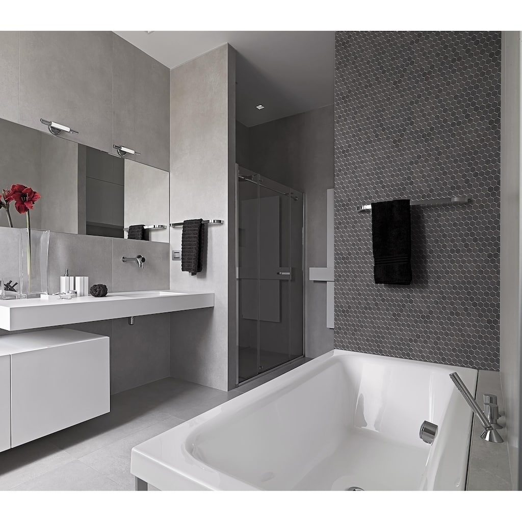 Vulcan Black 1 Inch Hexagon Honed Mosaic Tile