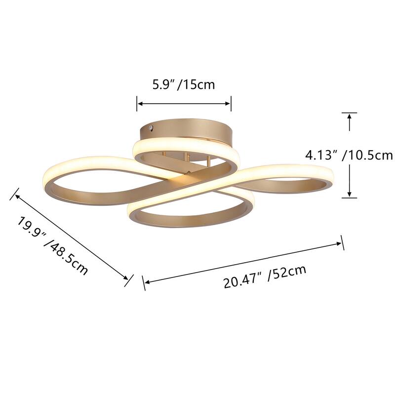 Modern 1-Light Concise Linear Design LED Flush Mount Lamp
