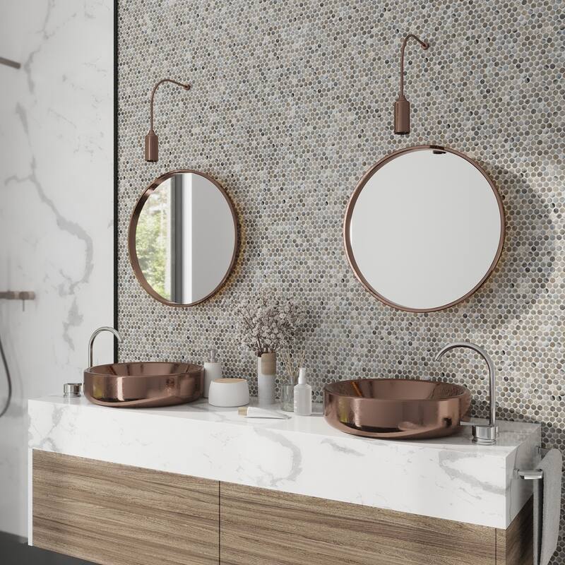 Apollo tile 12" x 12" Majeste Glossy Glacier Gray Glass Tile (10.34 sq ft/case) - 10 Pack