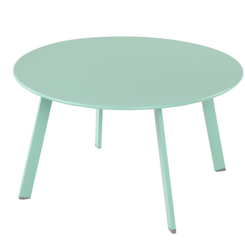 Outdoor Round Coffee Table, 28'' Patio Side Table for Backyard Patio Deck