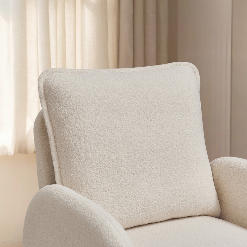 Modern Sherpa Upholstered Accent Chair, Comfortable Living Room Armchair