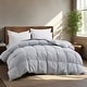 preview thumbnail 28 of 39, All-Season Medium Warmth White Goose Down Comforter with Premium Fabric California King - Light Grey
