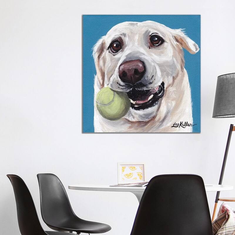 iCanvas "Yellow Lab With Ball" by Hippie Hound Studios Canvas Print - 37x37x1.5
