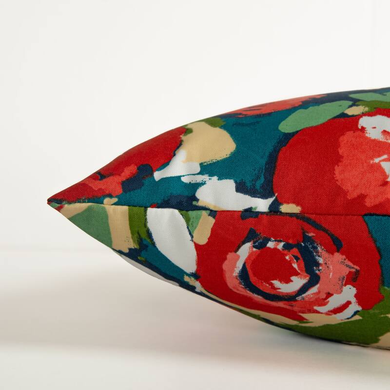 Rizzy Home Botanical Pattern Transitional Outdoor Throw Pillow