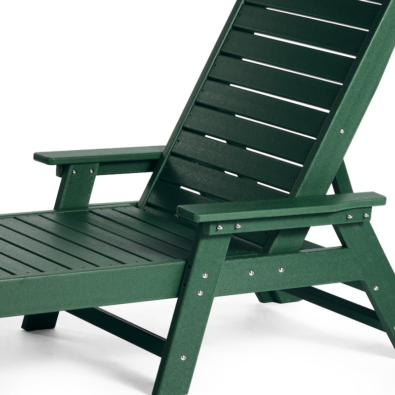 Laguna Hdpe All Weather Outdoor Patio Pool Reclining Chaise Lounge (Set Of 2)