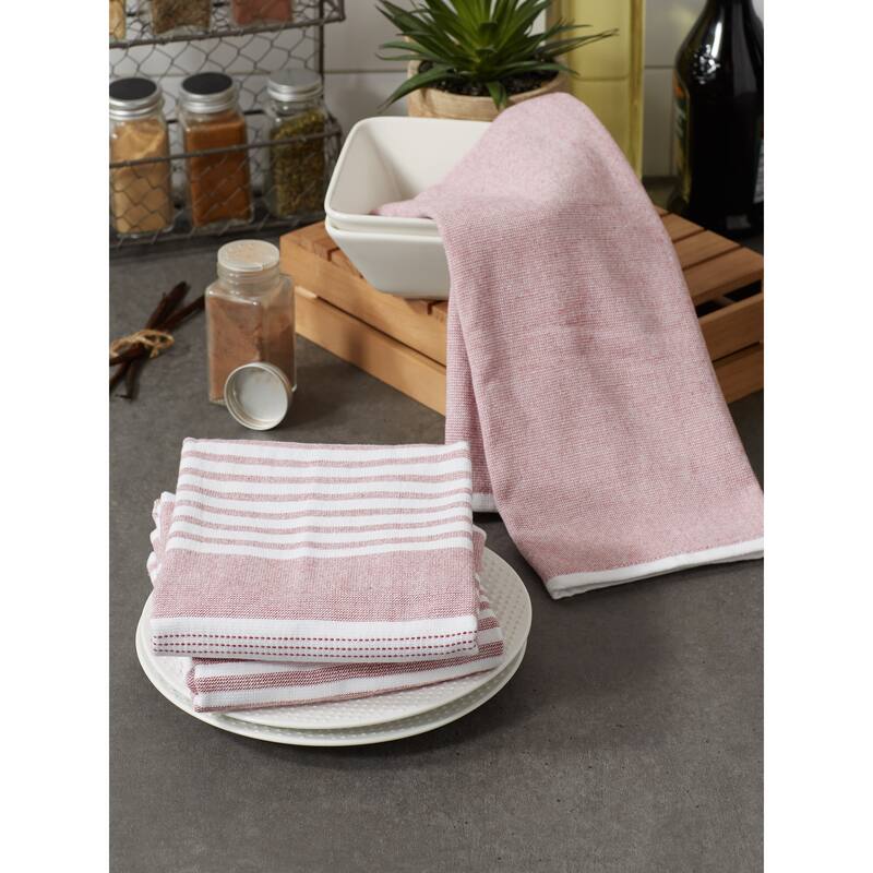 Asst Barn Red French Terry Dishtowel Set/3