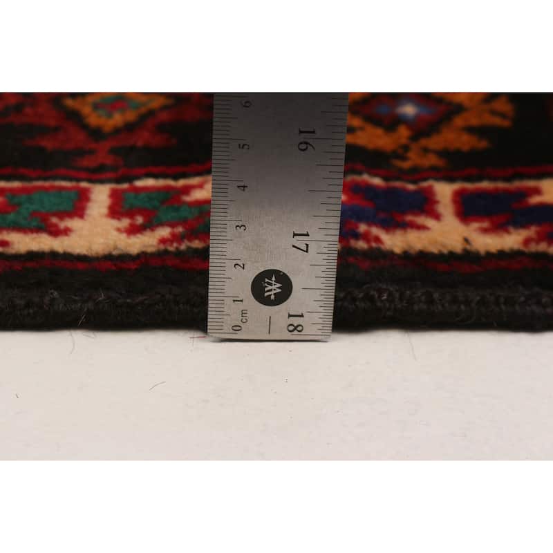 Teimani Black, Red Rug 4'5" x 7'6" - 4'5 x 7'6