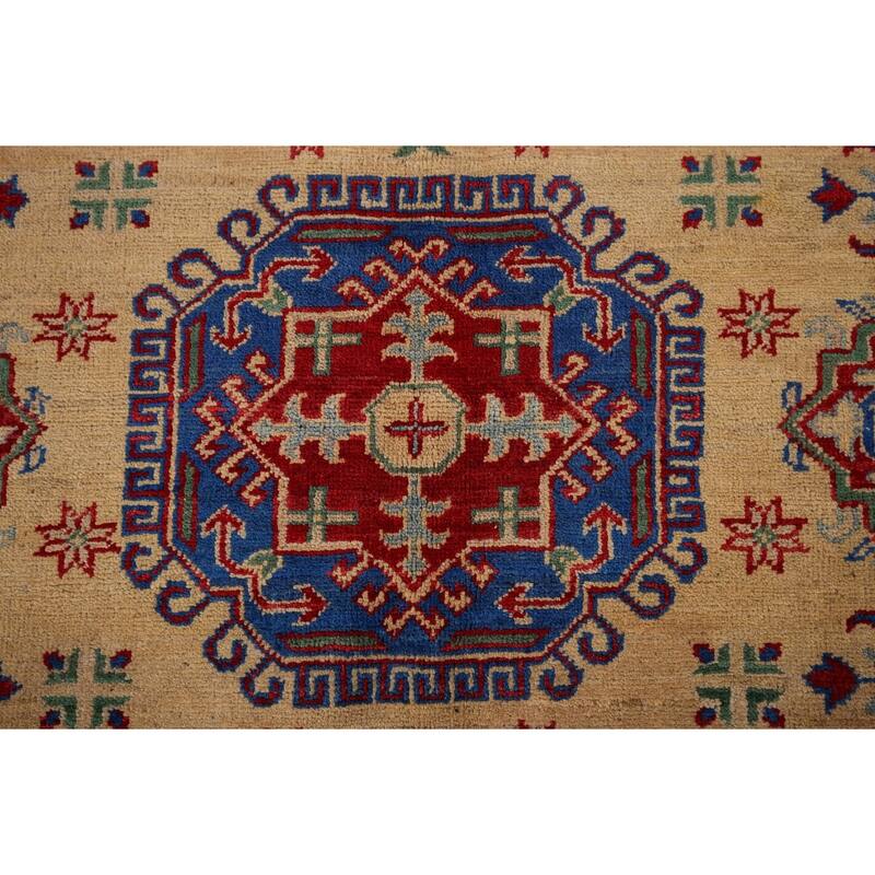 Kazak Oriental Area Rug Hand-Knotted Wool Carpet - 5'0" x 6'3"