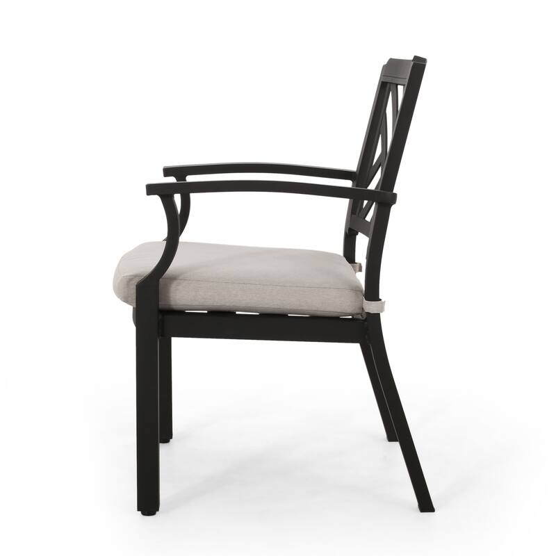 Contemporary Outdoor Chairs Set w/ Lightweight Aluminum Frame, Water-Resistant Cushions, 300lb Weight Limit