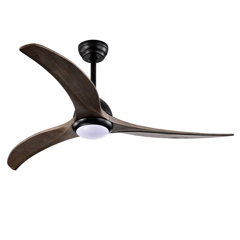 Modern Ceiling Fan Light with Lighting and Solid Wood Blades, Reversible DC Motor for Bedroom and Living Room