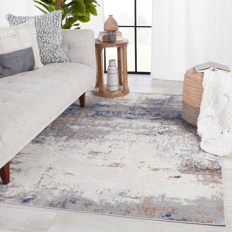 Ridley Abstract Gray/ Blue Area Rug